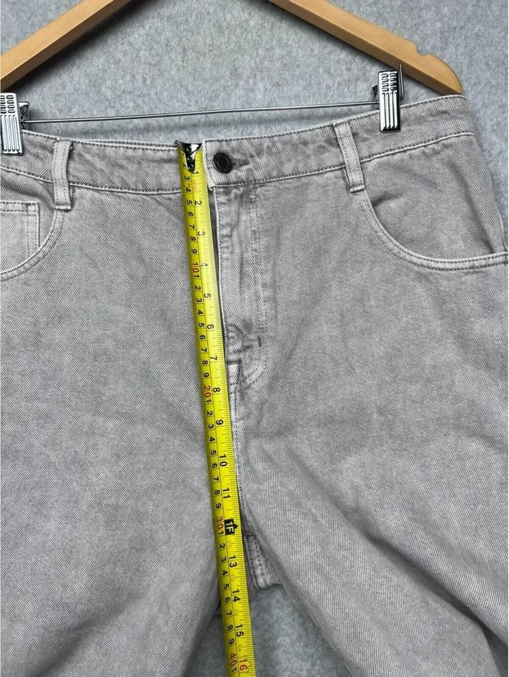 Frank And Oak Linda Balloon Jeans 30 Gray High Rise Tapered Barrel Leg Wide Deni